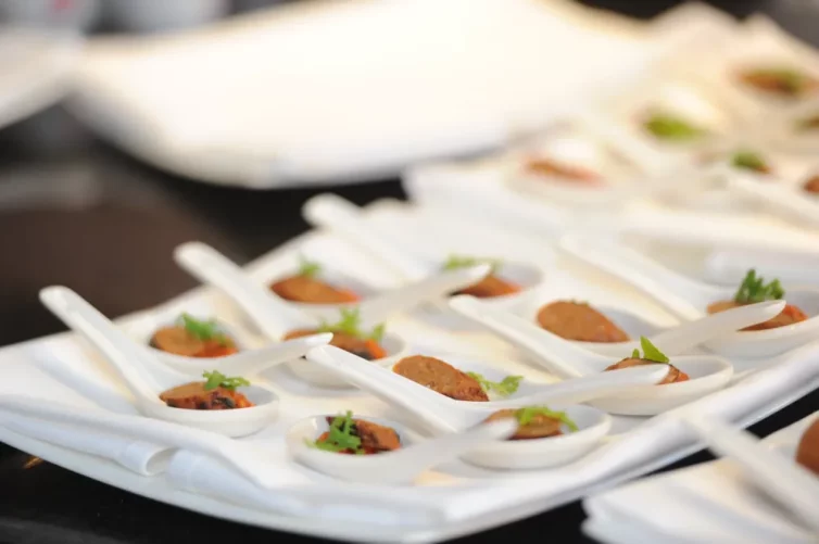 Canapes prepared for group dinner, Oxbow, Hotel Arts Kensington, Calgary, AB